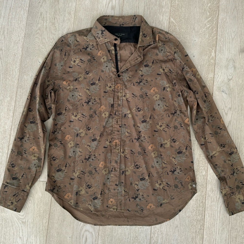 Rag & Bone brown floral shirt